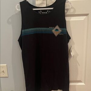 Hurley Black Tank with Teal Stripe
